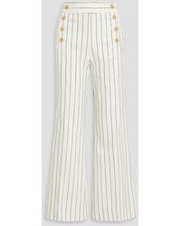 10 Crosby Derek Lam - Massimo Pinstriped Linen And Cotton-blend Flared Pants - Lyst