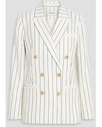 10 Crosby Derek Lam - Walter Double-breasted Pinstriped Linen And Cotton-blend Blazer - Lyst