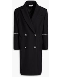 McQueen - Double-Breasted Zip-Detailed Wool-Twill Coat - Lyst