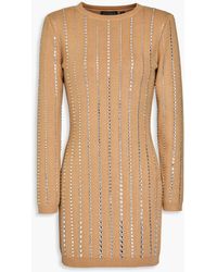 retroféte - Virginia Embellished Metallic Knitted Mini Dress - Lyst