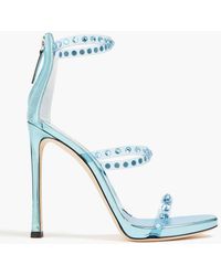 Giuseppe Zanotti - Crystal-embellished Faux Metallic Leather And Pvc Sandals - Lyst