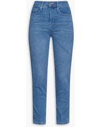FRAME - Le Sylvie Cropped High-rise Straight-leg Jeans - Lyst