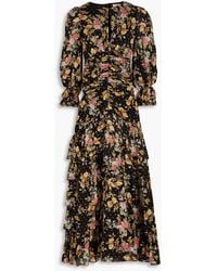 byTiMo - Tiered Floral-print Metallic Fil Coupé Georgette Maxi Dress - Lyst