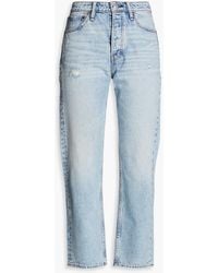 Rag & Bone - Maya Cropped Distressed High-rise Slim-leg Jeans - Lyst