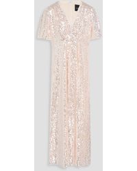 Needle & Thread - Mila Pleated Sequined Tulle Midi Dress - Lyst