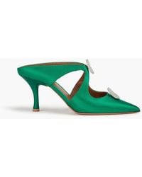 Malone Souliers - Tina 70 Crystal-embellished Satin Mules - Lyst