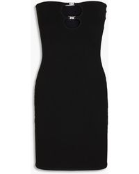 T By Alexander Wang - Strapless Cutout Embellished Stretch-jersey Mini Dress - Lyst
