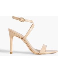 Stuart Weitzman - Crystal Buckle 95 Embellished Patent-leather Sandals - Lyst