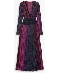 Missoni - Sequin-embellished Striped Ribbed Silk-blend Maxi Dress - Lyst