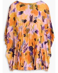 Dries Van Noten - Bluse aus crêpe de chine mit floralem print und falten - Lyst