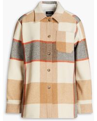A.P.C. - Checked Wool-blend Twill Shirt Jacket - Lyst