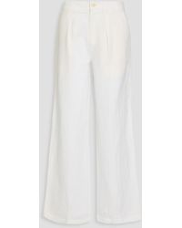 Alex Mill - Madeline Pleated Linen, Lyocell And Cotton-blend Twill Wide-leg Pants - Lyst