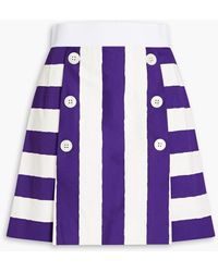 Dolce & Gabbana - Striped Cotton-blend Poplin Mini Skirt - Lyst