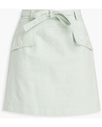 Claudie Pierlot - Sonic Belted Cotton-blend Drill Mini Skirt - Lyst