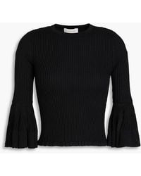 Zimmermann - Ruffled Ribbed-Knit Top - Lyst