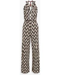 Diane von Furstenberg - Tai Printed Stretch-jersey Wide-leg Jumpsuit - Lyst