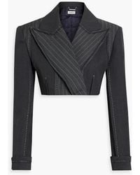 Jonathan Simkhai - Clare cropped blazer aus twill aus einer wollmischung mit nadelstreifen - Lyst