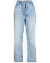 Ganni - Hoch sitzende jeans mit geradem bein in ausgewaschener optik - Lyst