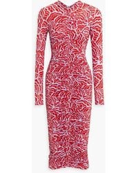 A.L.C. - Ansel Ruched Printed Stretch-jersey Midi Dress - Lyst