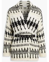 Brunello Cucinelli - Embellished Jacquard-knit Cashmere-blend Cardigan - Lyst