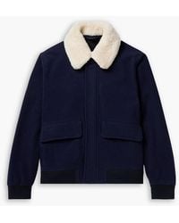 MR P. - Shearling-Trimmed Wool-Blend Felt Bomber Jacket - Lyst