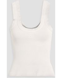 T By Alexander Wang - Ribbed Cotton-Blend Jersey Tank - Lyst