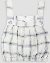 Lisa Marie Fernandez - Cropped Checked Linen Top - Lyst