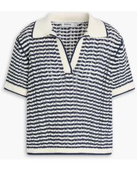 Jonathan Simkhai - Kenzie poloshirt aus häkelstrick mit streifen - Lyst