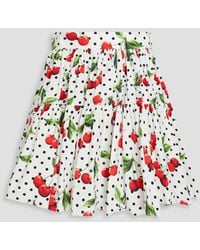 Dolce & Gabbana - Printed Cotton-poplin Mini Skirt - Lyst