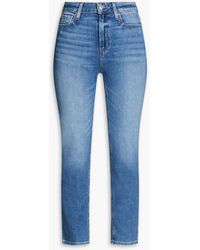 PAIGE - Cindy Cropped Mid-rise Straight-leg Jeans - Lyst