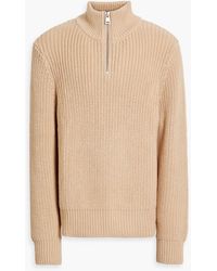 Sandro - Ribbed Wool-blend Half-zip Sweater - Lyst