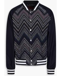 Missoni - Crochet-knit Cotton-blend And Twill Bomber Jacket - Lyst