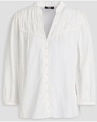PAIGE - Arlette Ruffled Cotton-Blend Blouse - Lyst