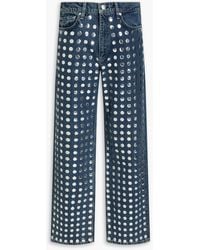 Rag & Bone - Shea Studded High-Rise Straight-Leg Jeans - Lyst