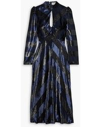 Rebecca Vallance - Maison midikleid aus samt mit metallic-effekt und cut-outs - Lyst