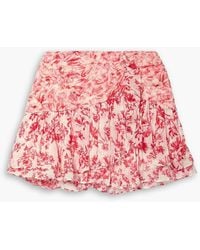 LoveShackFancy - Rhodes Floral-print Silk-crepon Mini Skirt - Lyst