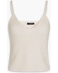 JOSEPH - Mélange Ribbed Cotton, Wool And Cashmere-blend Top - Lyst