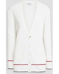 Thom Browne - Striped Cable-knit Cardigan - Lyst