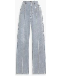 Isabel Marant - Lirokae Striped Cotton-Twill Straight-Leg Pants - Lyst