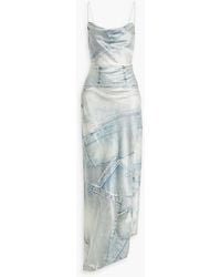 retroféte - Arcadia Printed Stretch-silk Satin Maxi Dress - Lyst