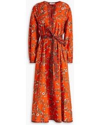 Tory Burch - Floral-print Cotton-poplin Midi Dress - Lyst