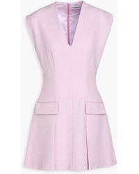 Claudie Pierlot - Pleated Checked Bouclé-Tweed Mini Dress - Lyst