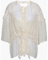 IRO - Ruffle-Trimmed Jacquard Blouse - Lyst