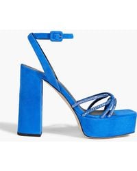Giuseppe Zanotti - Arhama Crystal-embellished Suede Platform Sandals - Lyst