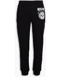 Moschino - Printed French Cotton-terry Track Pants - Lyst
