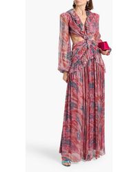 PATBO Fringe And Mesh Cutout Maxi Dress | Lyst
