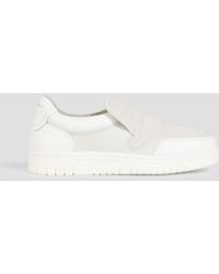 Acne Studios - Quilted Suede And Leather Slip-on Sneakers - Lyst