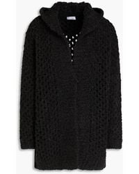 Brunello Cucinelli - Open-knit Camel Wool And Silk-blend Hooded Cardigan - Lyst