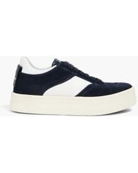 Emporio Armani - Leather And Suede Sneakers - Lyst