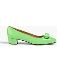 Ferragamo - Vara Bow-Embellished Patent-Leather Pumps - Lyst